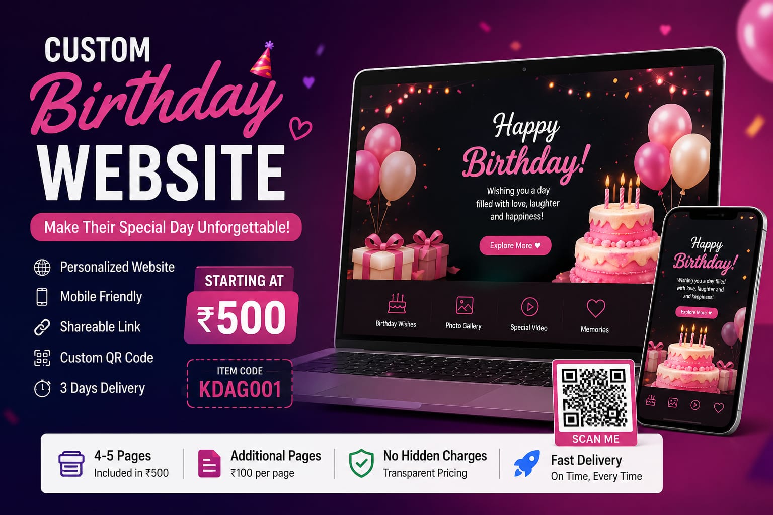 Custom Birthday Website